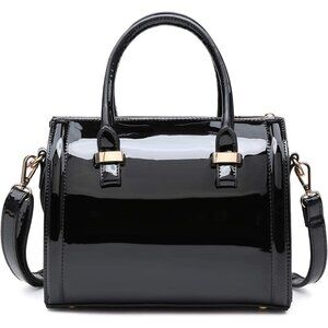 Elegant Faux Leather Satchel with Adjustable Strap - Versatile Women's Handbag